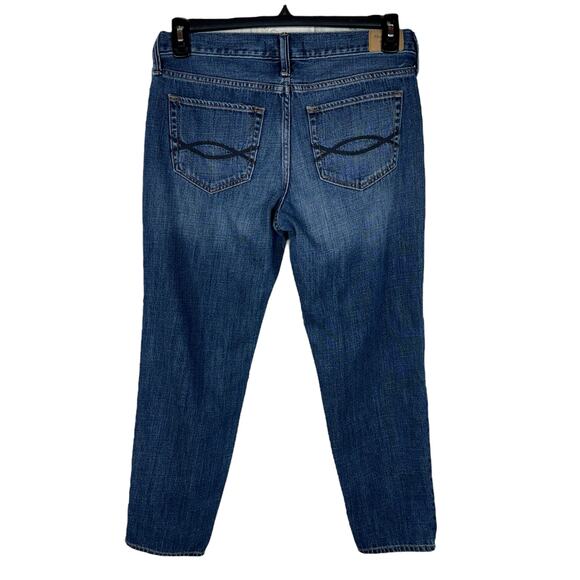 Abercrombie & Fitch SZ 28x25 Boyfriend Straight Jeans Mid-Rise Button-Fly Blue - Picture 5 of 11